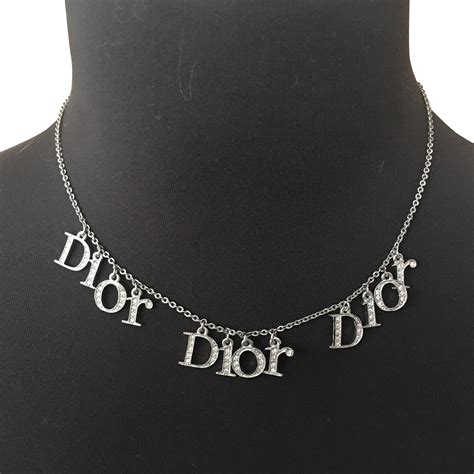 dior silver pendant|christian Dior choker necklaces.